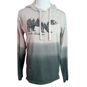 Pacific Northwest PNW Bear Hoodie Shirt Top S‎ Streetwear Grunge Skater Gorpcore